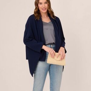 Adrianna Papell Women's XS/S Classic S'HUG Tunnel Sleeves Cardigan Wrap Sweater
